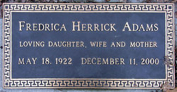 Fredrica Virginia <I>Herrick</I> Adams 
