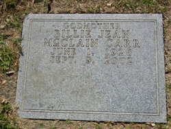 Billie Jean <I>McClain</I> Carr 