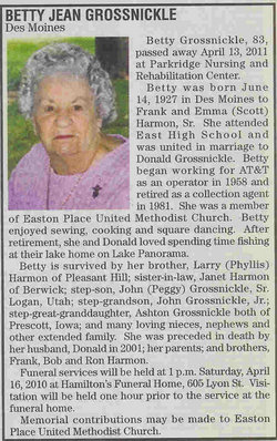 Betty Jean <I>Harmon</I> Grossnickle 