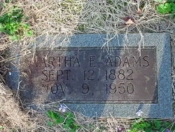 Martha Elizabeth “Mattie” <I>Davis</I> Adams 