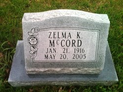 Zelma K McCord 