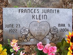 Frances Juanita <I>Alsup</I> Klein 