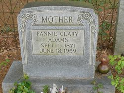 Frances Josephine “Fannie” <I>Clary</I> Adams 