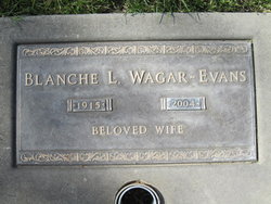 Blanche Lucina <I>Wagar</I> Evans 