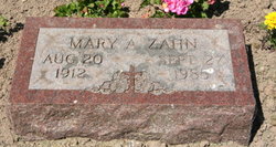 Mary Ann <I>Erzen</I> Zahn 