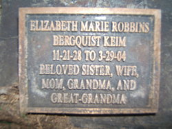 Elizabeth Marie <I>Robbins</I> Bergquist Keim 