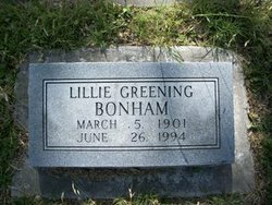 Lillie <I>Greening</I> Bonham 
