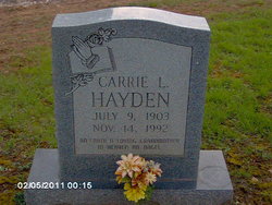 Carrie Lee <I>Landreth</I> Hayden 