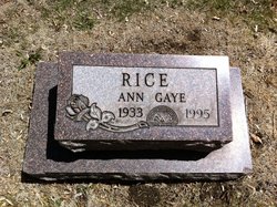 Anne <I>Gaye</I> Rice 