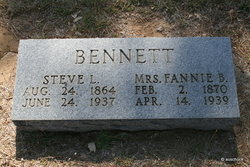 Frances Hester “Fannie” <I>Bagby</I> Bennett 