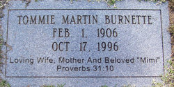 Tommie <I>Martin</I> Burnette 