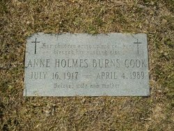 Anne <I>Holmes</I> Burns Cook 