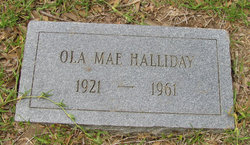 Ola Mae <I>Presswood</I> Halliday 