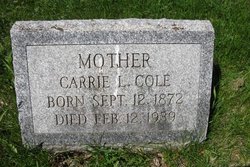 Caroline Louise “Carrie” <I>Alling</I> Cole 