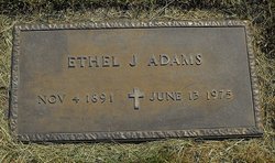 Ethel Justina <I>Jones</I> Adams 