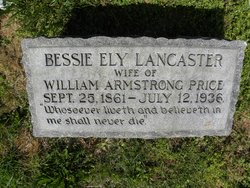 Elizabeth Ely “Bessie” <I>Lancaster</I> Price 
