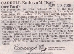 Kathryn M “Kay” <I>Ford</I> Carroll 