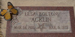 Lesa Lee <I>Bolton</I> Acklin 