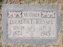 Lucretia Lydia <I>Myers</I> Bolyard 