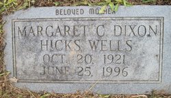 Margaret Caroline <I>Dixon</I> Hicks  Wells 