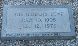 Lois M <I>Giddens</I> Lowe 