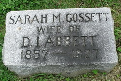 Sarah M <I>Gossett</I> Abbett 