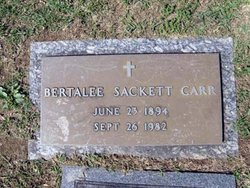 Bertalee <I>Sackett</I> Carr 