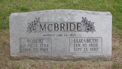 Elizabeth “Betsy” <I>Lancaster</I> McBride 