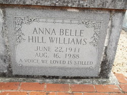 Anna Belle <I>Hill</I> Williams 