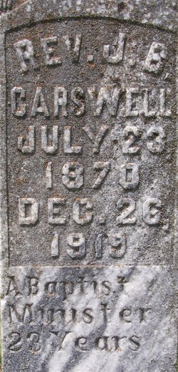 Rev Joseph Benjamin Carswell 