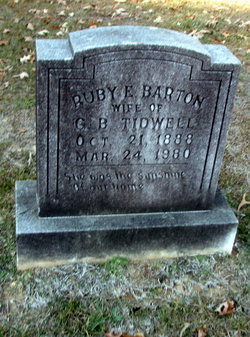 Ruby E <I>Barton</I> Tidwell 