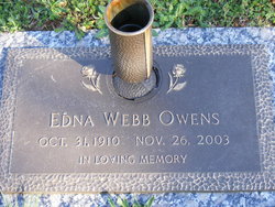 Edna Katherine <I>Rowden</I> Webb-Owens 