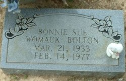 Bonnie Sue <I>Womack</I> Bolton 