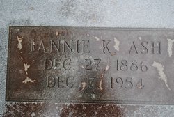 Frances “Fannie” <I>King</I> Ash 