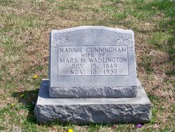 Nancy J. “Nannie” <I>Cunningham</I> Wadlington 