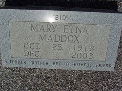 Mary Etna <I>Carroll</I> Maddox 