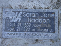 Sarah Jane <I>Hadden</I> Fowler 