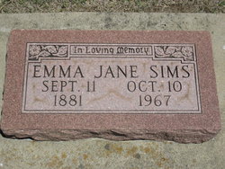 Emma Jane <I>Kennedy</I> Sims 