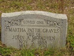 Martha Winford “Pattie” <I>Graves</I> McFadyen 