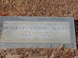 Henrietta Virginia <I>Welborn</I> DeVall 