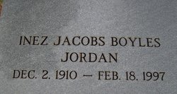 Inez <I>Jacobs</I> Boyles  Jordan 