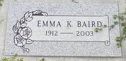 Emma K <I>Holden</I> Baird 
