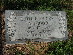 Ruth Hazel <I>Hicks</I> Allgood 