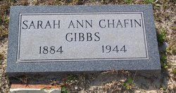 Sarah Ann “Sallie” <I>Chafin</I> Gibbs 
