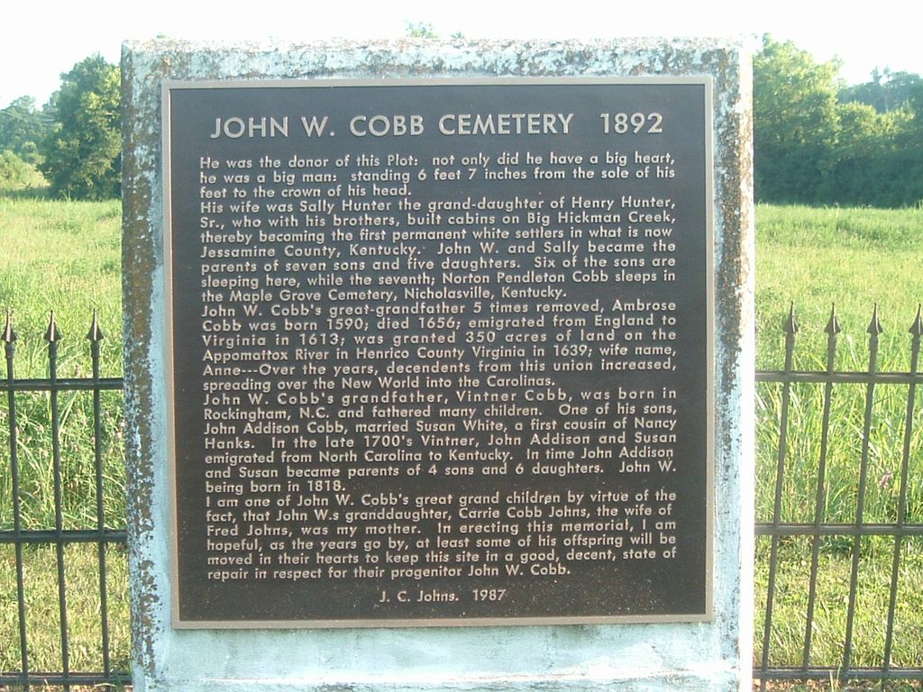John W Cobb Cemetery