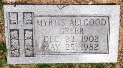 Myrtis <I>Allgood</I> Greer 