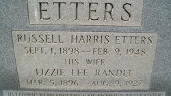 Lizzie Lee <I>Randle</I> Etters 