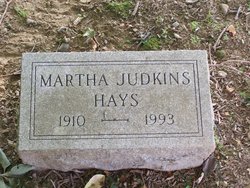 Martha <I>Judkins</I> Hays 