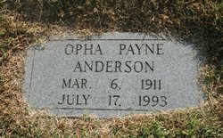 Opha <I>Payne</I> Anderson 
