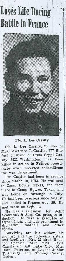PFC Lawrence Lee Cassity 
